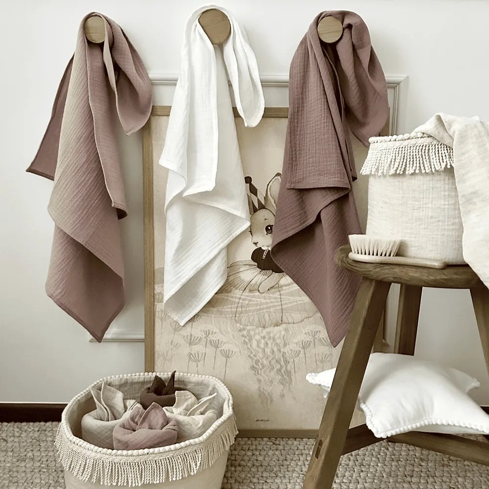 Mušelínová plienka z organickej bavlny ružová 70x70 cm