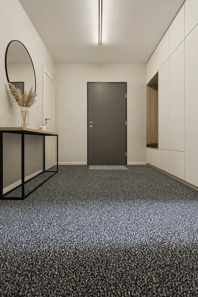 Čistiaca zóna Merate grey, na mieru, šíře 1,3 m, šedá, pvc, chodba / predsieň, Rinos bv