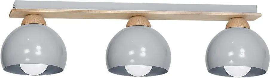 Sivé stropné svietidlo s drevenými detailmi Homemania Dama Tres