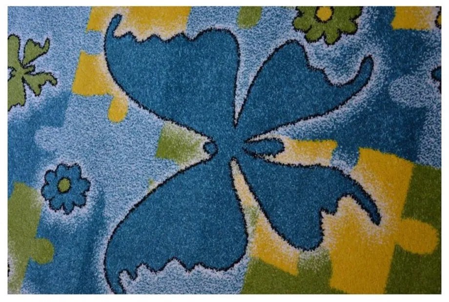 Detský kusový koberec Motýle modrý 120x170cm