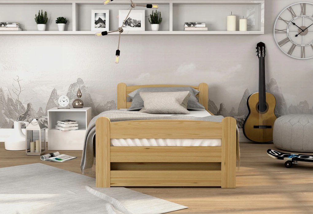 Posteľ s úložným priestorom Dávid 90x200 - masív