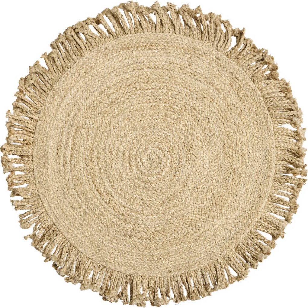 Diamond Carpets India, Ručne viazaný kusový koberec Jula J 34 Natural kruh, 180x180 (priemer) kruh, béžová, chodba / predsieň