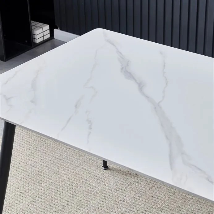 Autronic BONTEC Jedálenský stôl 130x70cm, spekaná keramika, mramor, HT-403M GREY Farba: Šedá