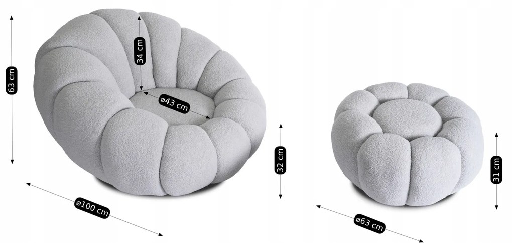 PROXIMA.store - Otočné kreslo PETTIT FARBA: sivá