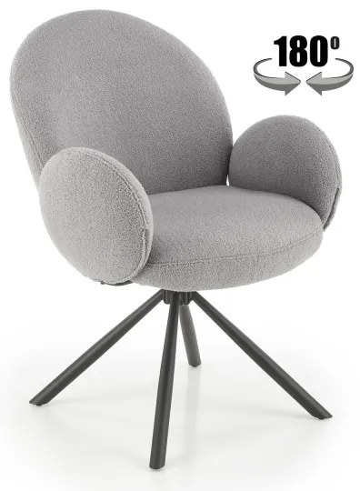 Jedálna stolička KIVA, 1 ks, sivá