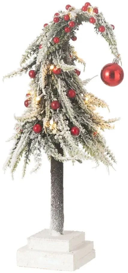 Vianočný zasnežený strom s Led svetielkami Xmas - 15*45 cm
