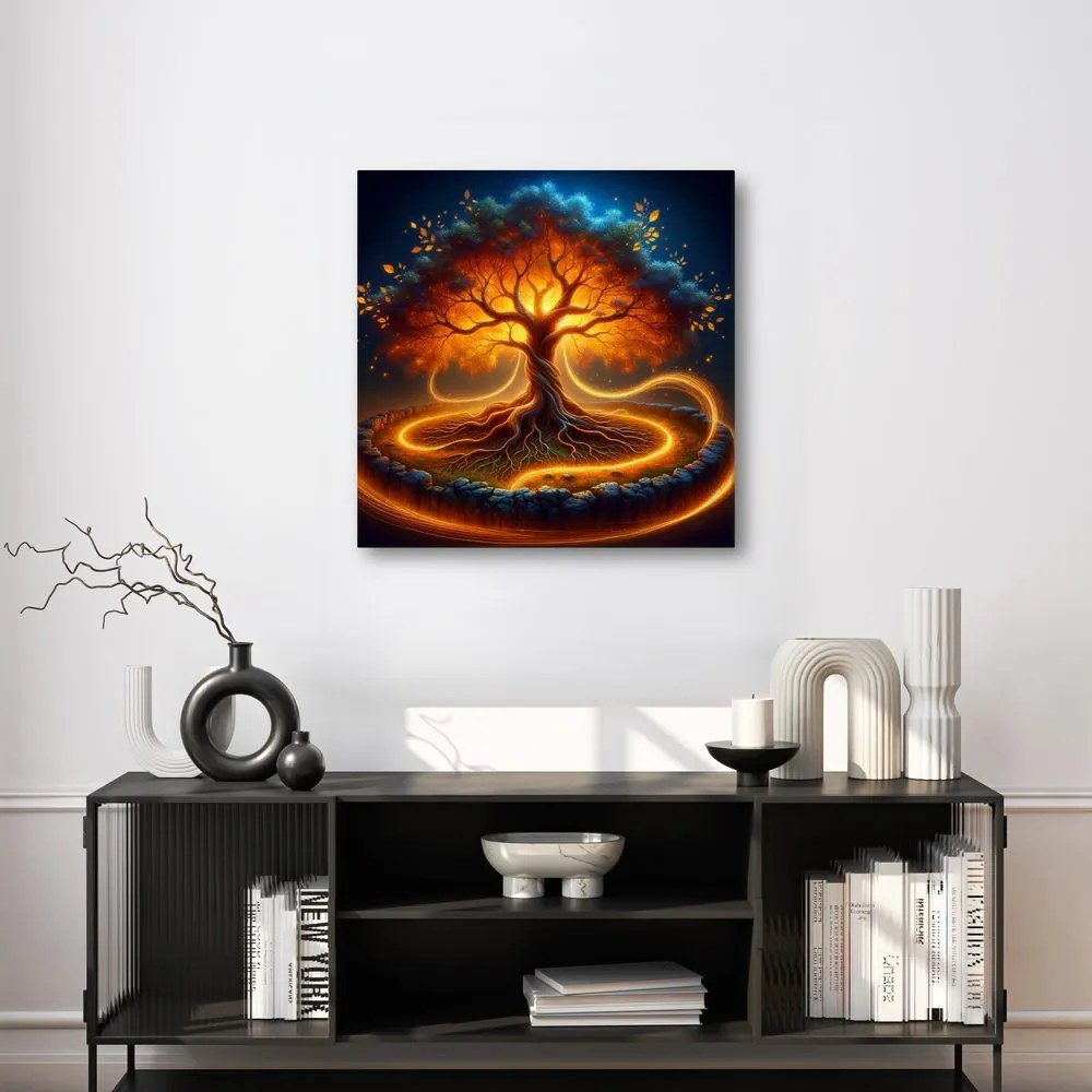 Obraz strom života v ohnivom kruhu