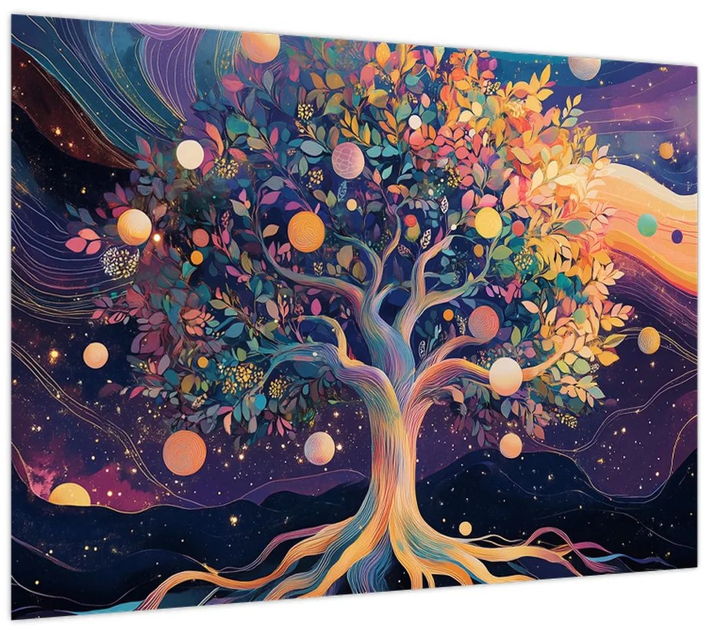 Obraz – Fialový strom plný energie (70x50 cm)