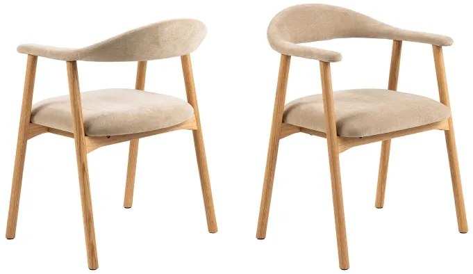 Jídelní židle Addi z masivu béžová/dub přírodní