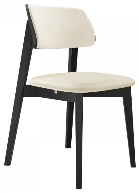 Čalúnená jedálenská stolička KT63/C, Dostupné poťahy: Magic Velvet 2216, Farby: czarny