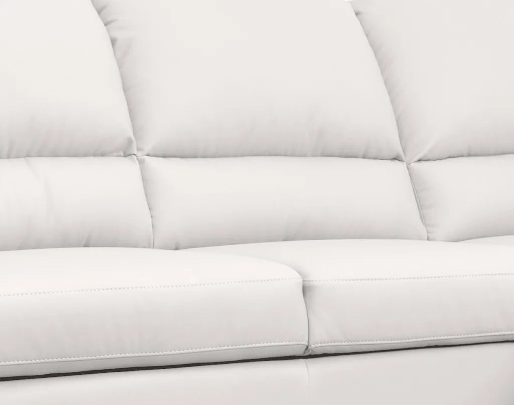 Rohová sedacia súprava Nebolo, biela koža, pravý roh