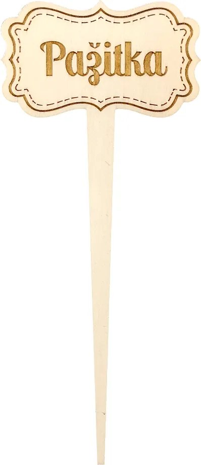 AMADEA Drevený zápich - ceduľka na bylinky Pažítka, výška 20 cm, český výrobok