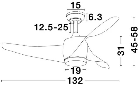 Stropný ventilátor Breeze s diaľkovým ovládaním