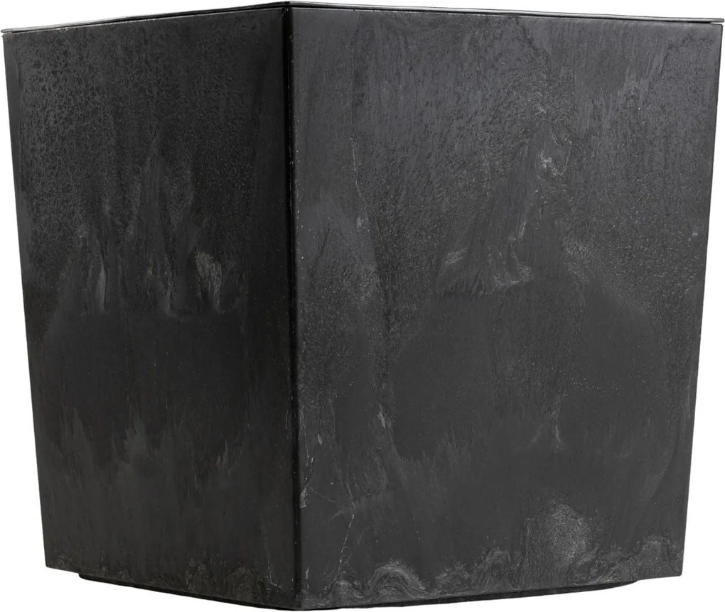 PLASTOVÝ KVETINÁČ FLORE 41X39,5X39,5 CM IMITÁCIA BETÓNU ČIERNA