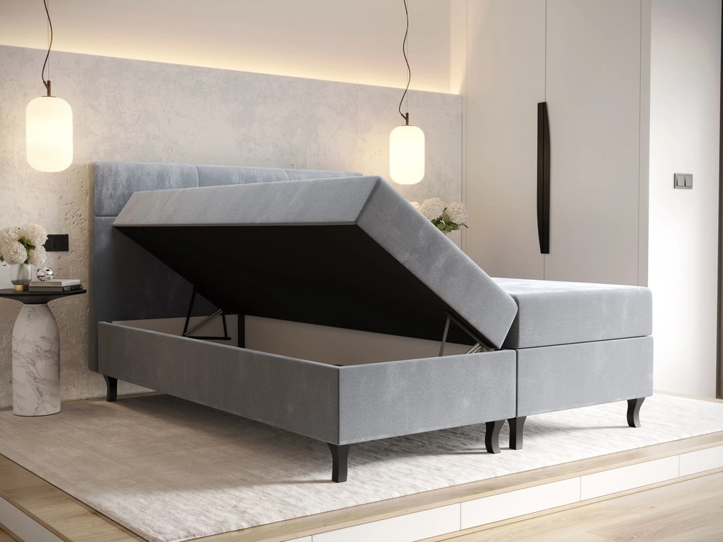 Manželská posteľ Boxspring 140 cm Lumba (olivová) (s matracom a úložným priestorom). Vlastná spoľahlivá doprava až k Vám domov. 1046674