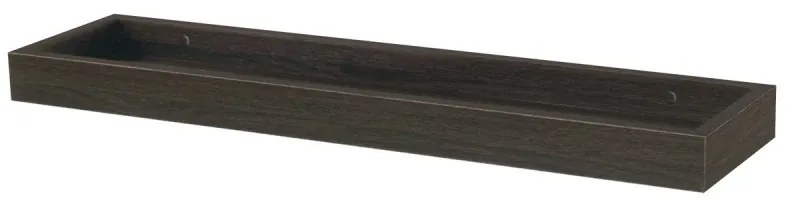 Polička nástěnná se zvýšenými okraji, MDF, dekor ořech, balení fólie