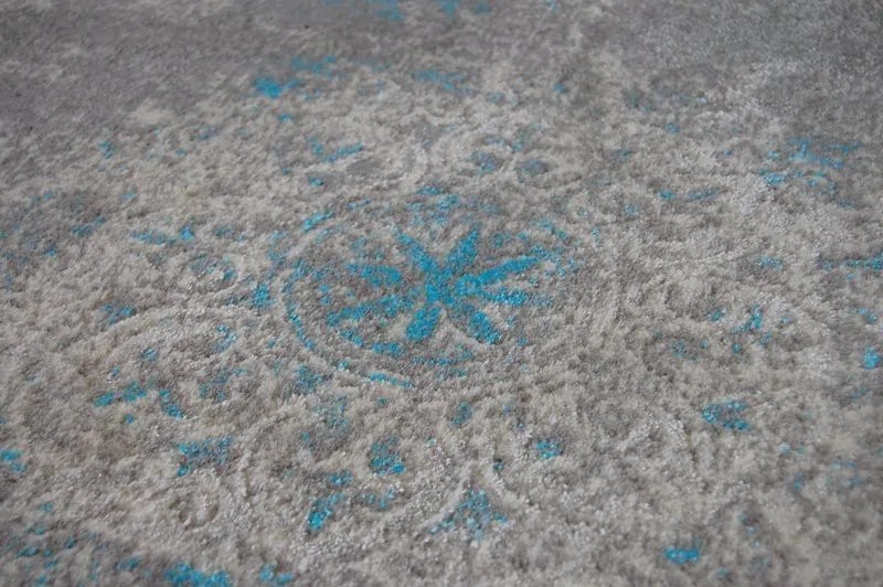 Kusový koberec AKRYLOVÝ PATARA 0129 L.Sand/tyrkysový