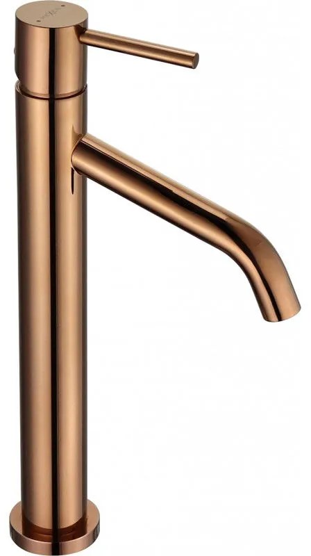 Mexen Rumba, vysoká umývadlová batéria h-345, ružové zlato, 73510-60