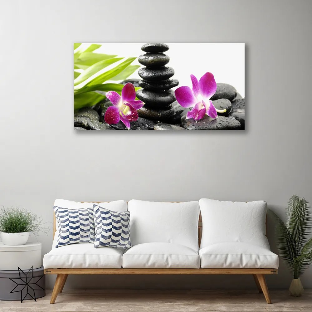 Obraz Canvas Kamene zen kúpele orchidea 120x60 cm