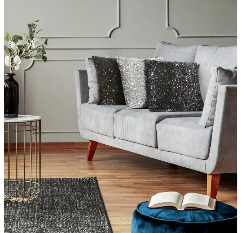 DECOREUM  Dekoračná obliečka na vankúš, zdobená flitrami 45 cm x 45 cm zelená 100 % polyester 64474