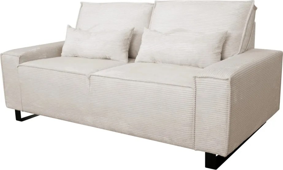 Dvojmiestna pohovka Cassino, krémová štruktúrovaná látka