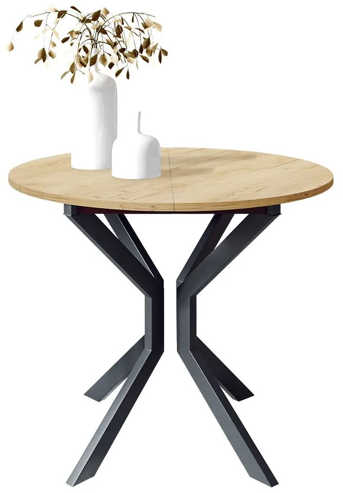 Jedálenský stôl Kirtore M 90, Farby:: dub kraft zlatý / čierna