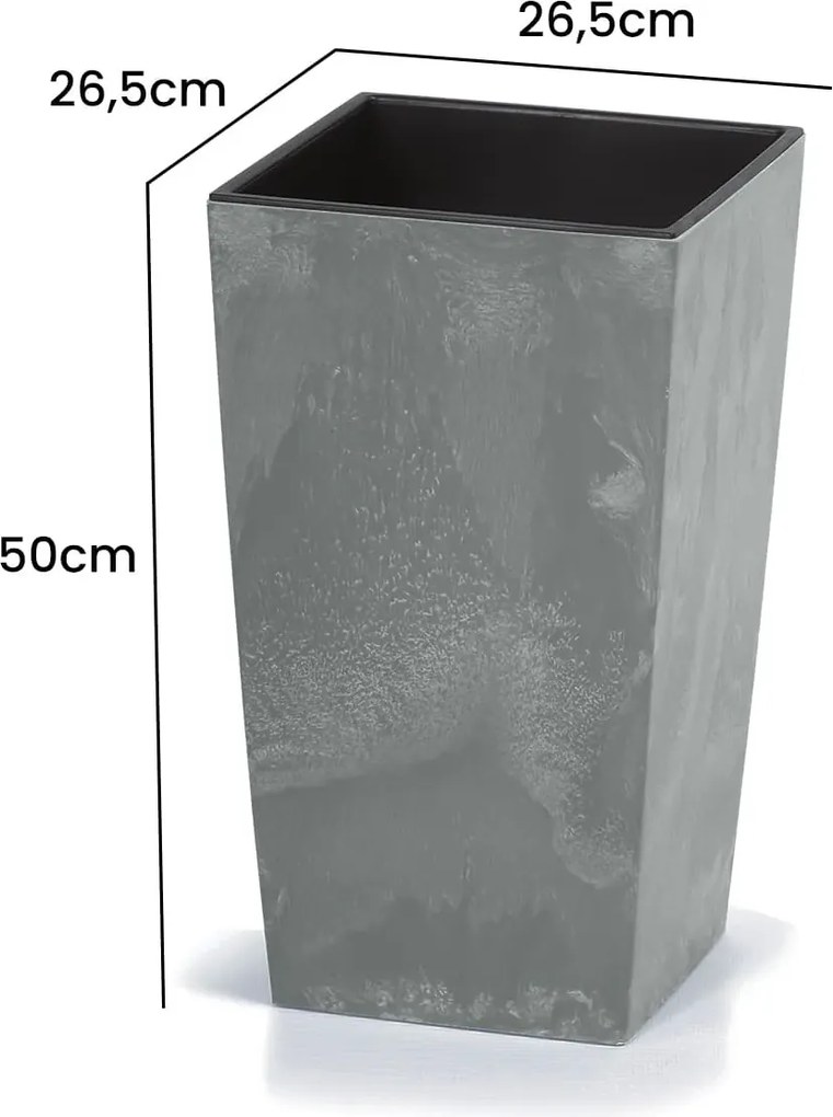 Květináč s vkladem Concreto 26 L šedý beton