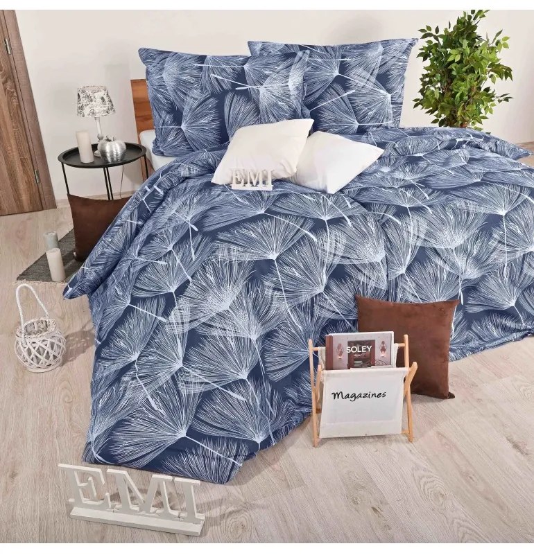 Obliečky bavlnené Alvaro modré EMI, Štandardný set jednolôžko obsahuje 1x 140x200 + 1x 70x90