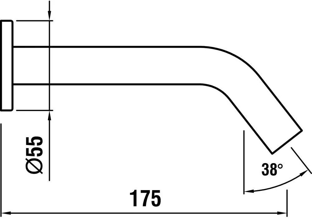 LAUFEN Kartell Vaňové nástenné ramienko, chróm H3713300040601