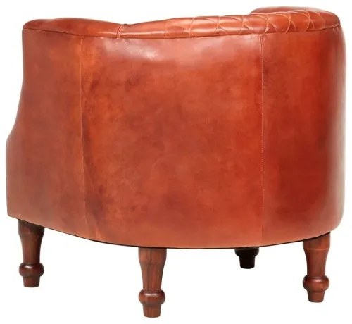 vidaXL Klubové kreslo, hnedé 62x58x65 cm, pravá koža-