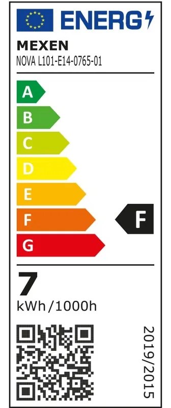 Mexen Nova, LED žiarovka E14, G45, 7W, studená - 6500K, 735 lm - L101-E14-0765-01
