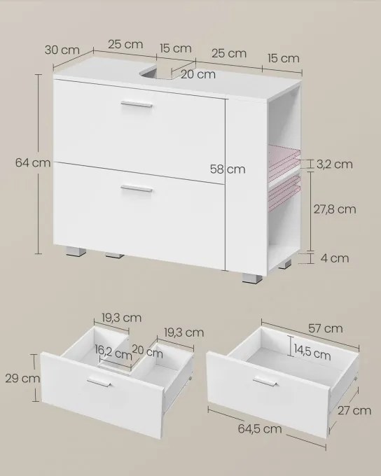 Skrinka pod umývadlo BBK502W01