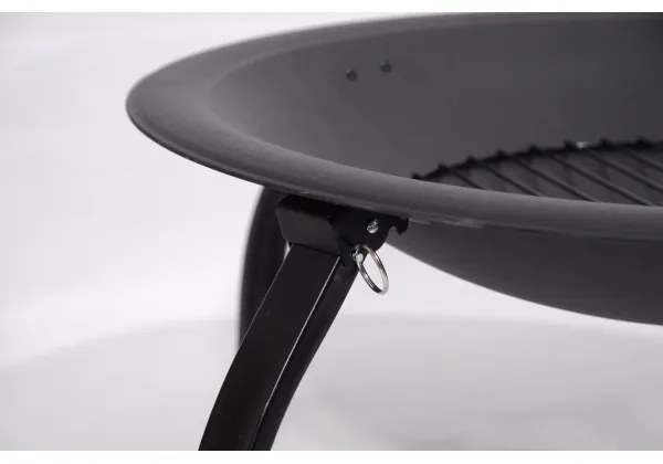 Prenosné ohnisko s roštom čierna