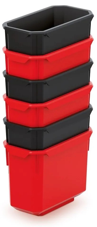 Kistenberg Sada 6 plastových boxov na náradie X BLOCK BOX 140x75x280 čierne / červené