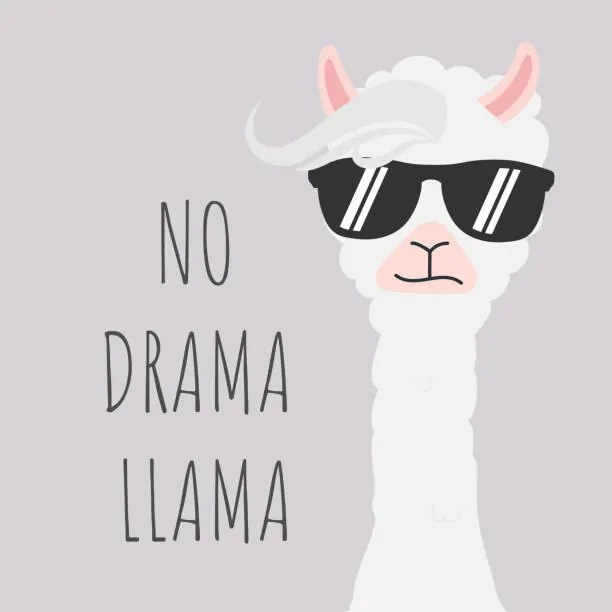 Ilustrácia Cute Llama design with no drama, Nesser3321