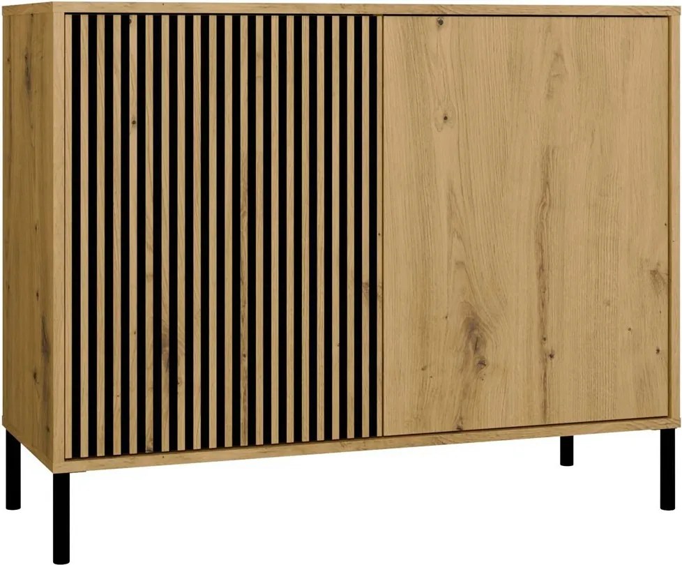 Komoda Kamaro 2D Slim 103 cm II dub Artisan/černá