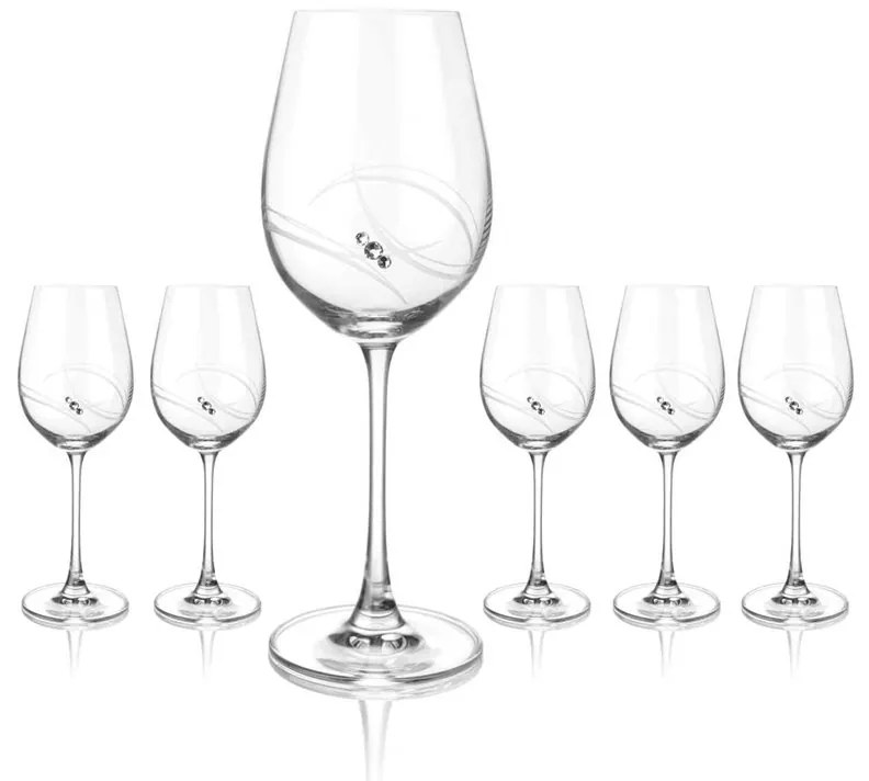 Diamante poháre na biele víno Atlantis Epitome s kryštálmi Swarovski 400 ml 6KS