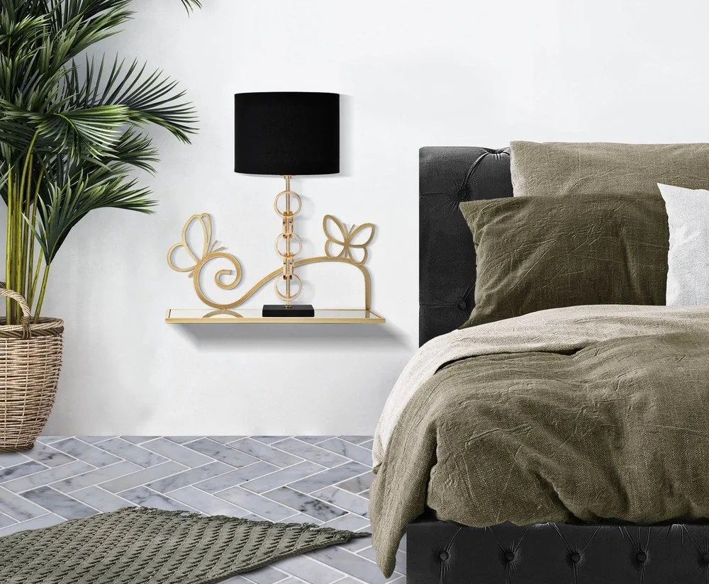 Nočný stolík v zlatej farbe Butterfly – Mauro Ferretti