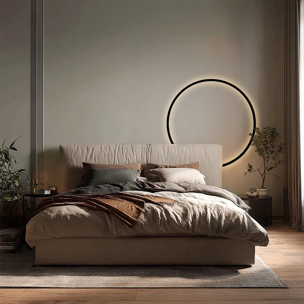 Dizajnové nástenné svietidlo čierne 67 cm vrátane LED 3-krokového stmievania - Anello