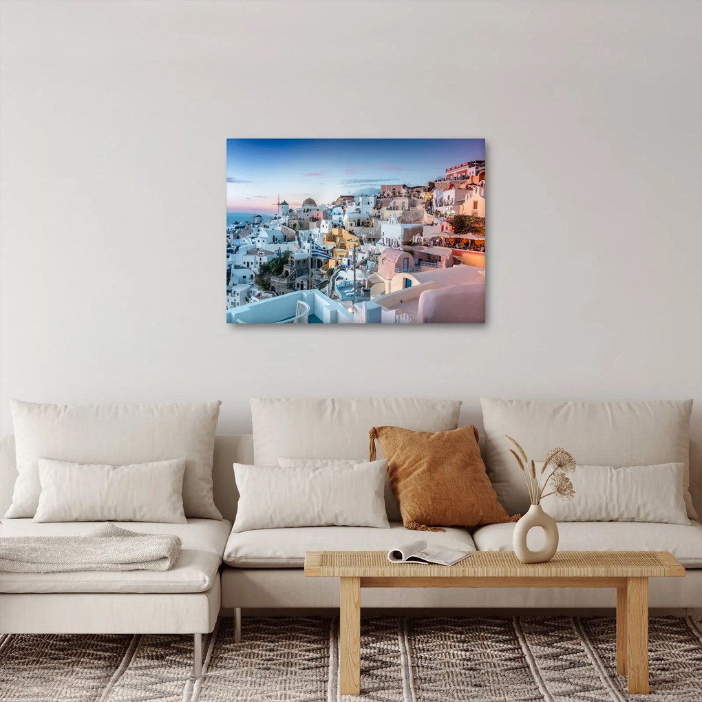 Obraz - Súmrak v Santorini (70x50 cm)