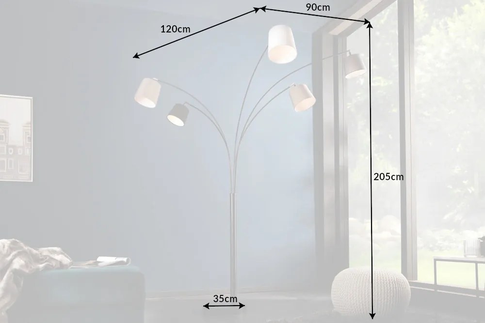 Stojacia lampa Levels čierna šedá biela