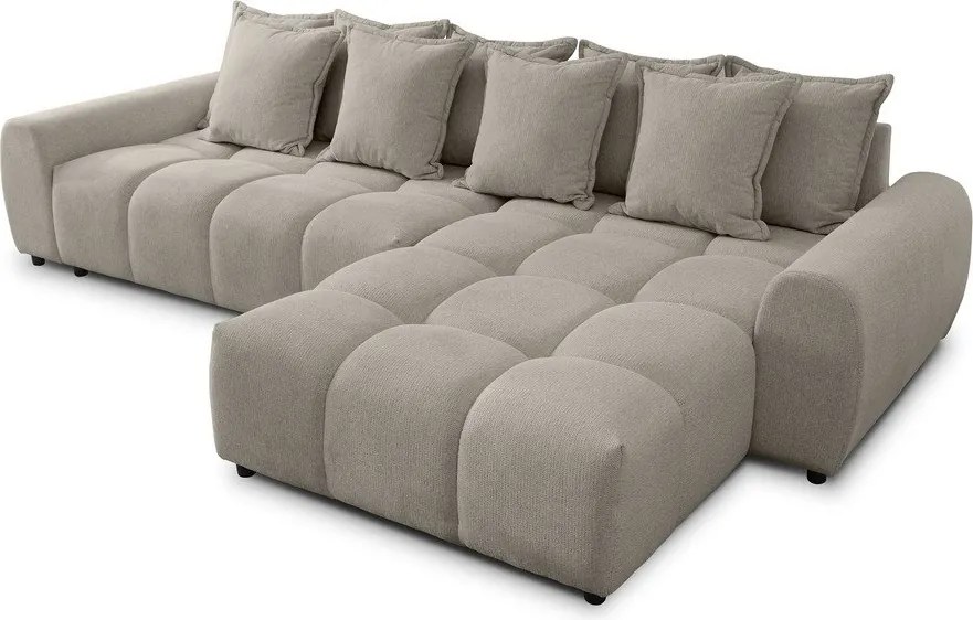 Taupe rohová pohovka (pravý roh/s leňoškou) Albane – Ropez