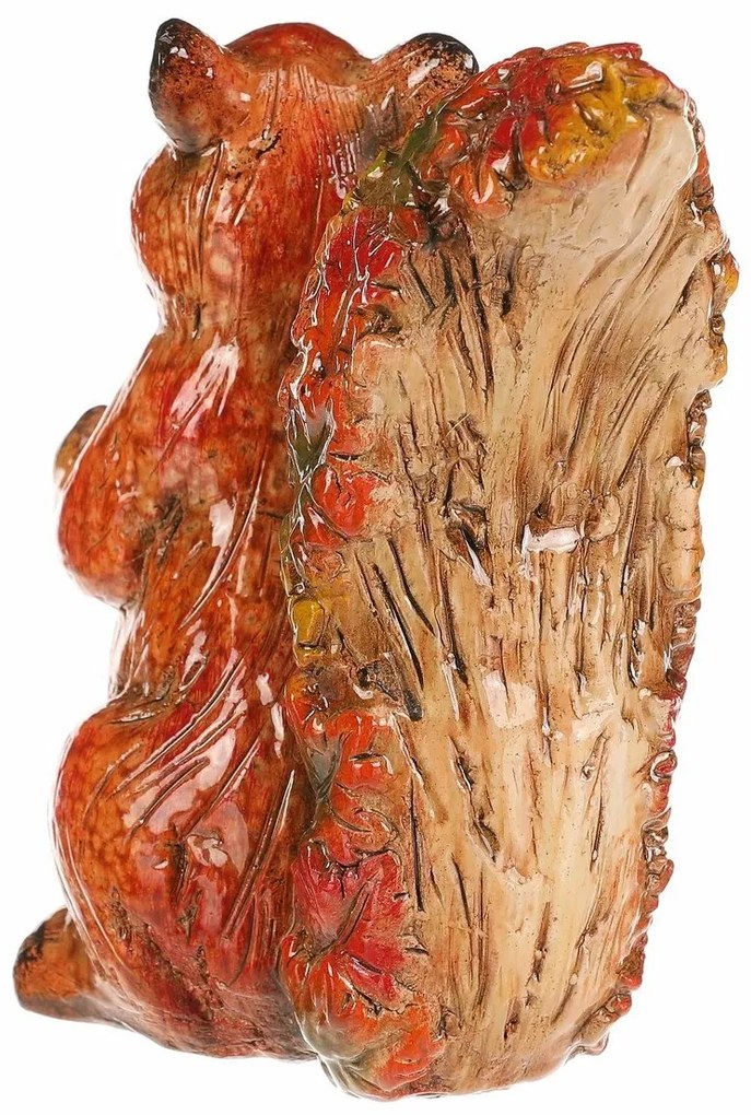 Jesenná dekorácia Veverička s orieškom, 12 x 7 x 13 cm, keramika