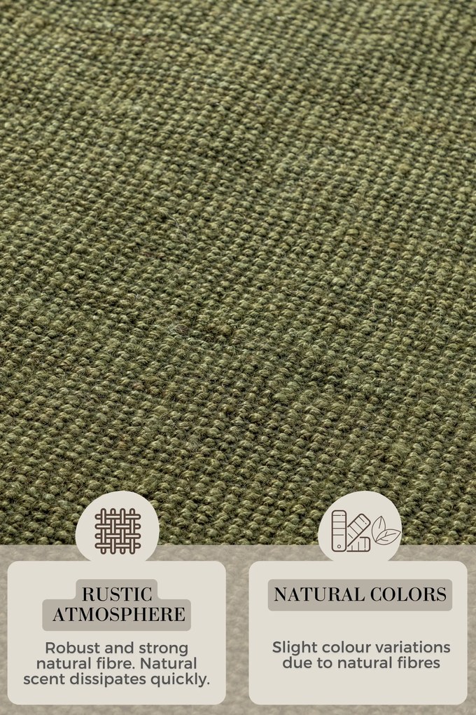 Hanse Home, Behúň Bouclé Jute 105977 Jungle Green, 80x200, zelená, chodba / predsieň