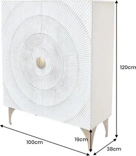 Komoda 48108 Bailey 100cm Drevo Mango Bielené  - Komfort-nábytok