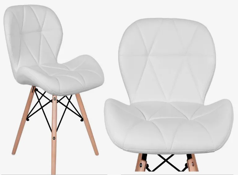 Jedálenské stoličky EKO biele 4 ks - škandinávsky štýl