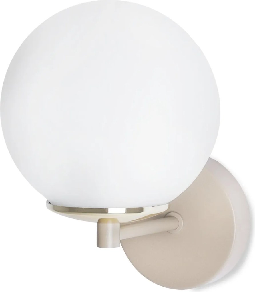 Nástenné svietidlo Florence 1, 1x biele sklenené tienidlo, be/g