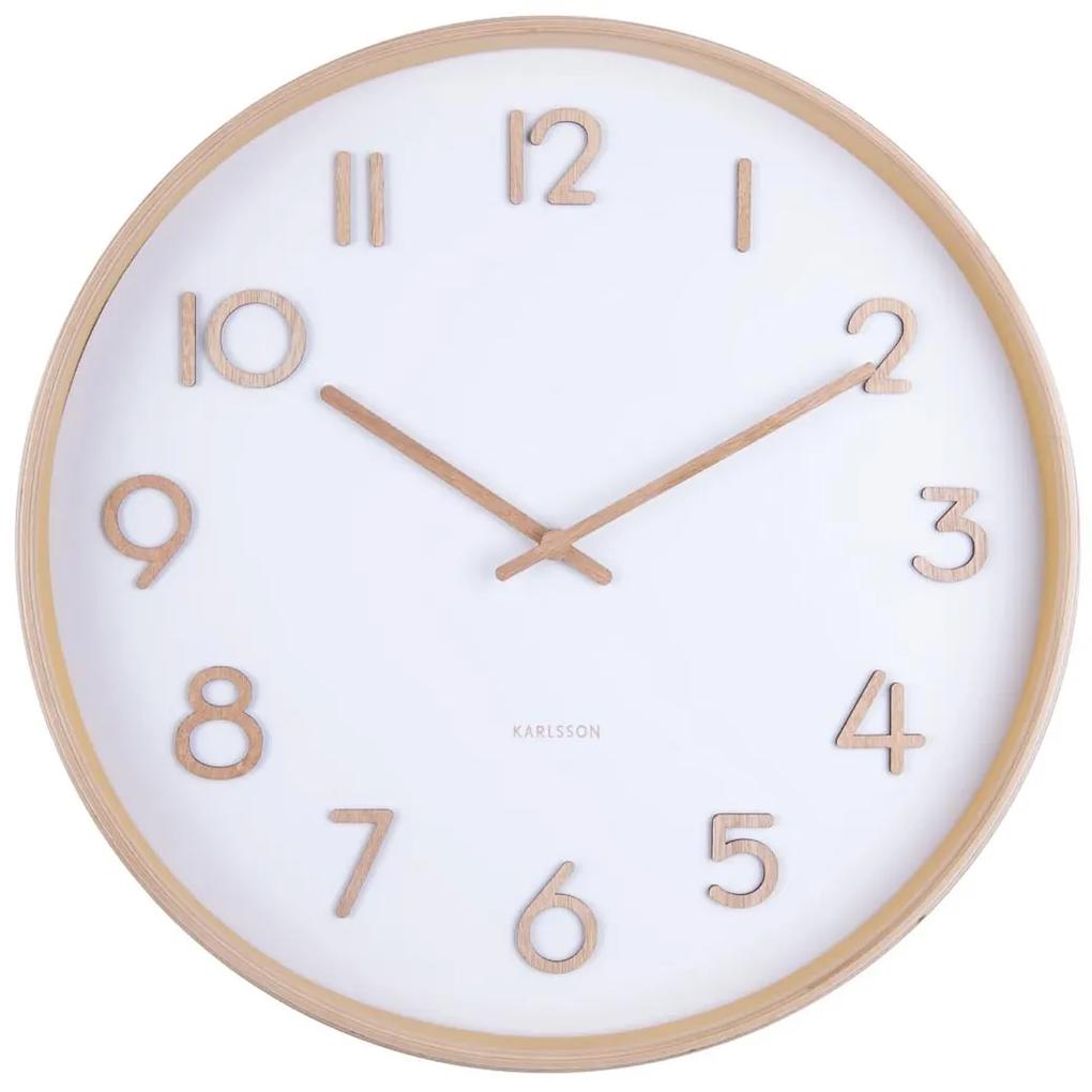 Nástenné hodiny Pure biela ∅ 40 × 4,5 cm