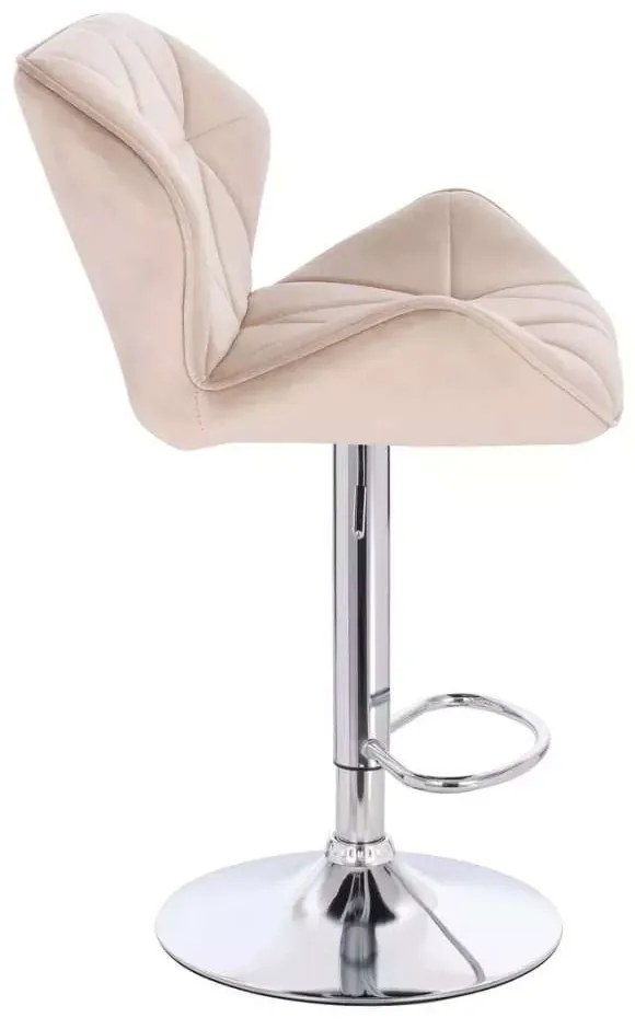 LuxuryForm DESIGN Barová stolička MILANO VELUR na striebornom tanieri - latte