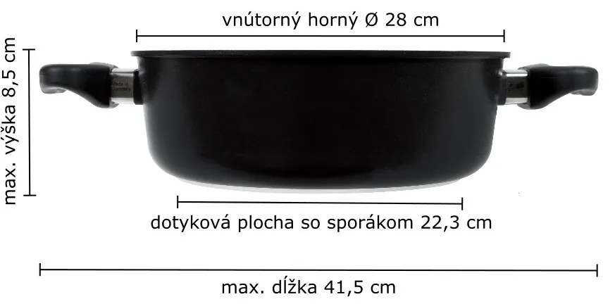 AMT Gastroguss Titánový hrniec ø 28 cm x 8 cm / 4.3 l s pokrievkou